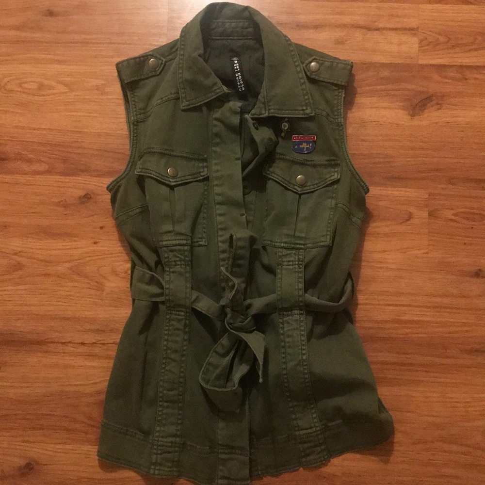 Military style green vest